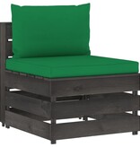 VidaXL 11-delige Loungeset met kussens grijs geïmpregneerd hout