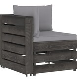 VidaXL 11-delige Loungeset met kussens grijs geïmpregneerd hout