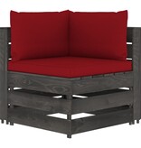 VidaXL 10-delige Loungeset met kussens grijs geïmpregneerd hout