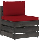 VidaXL 10-delige Loungeset met kussens grijs geïmpregneerd hout