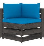 VidaXL 8-delige Loungeset met kussens grijs geïmpregneerd hout