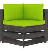 VidaXL 10-delige Loungeset met kussens grijs geïmpregneerd hout