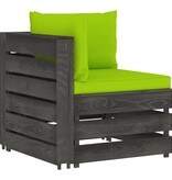 VidaXL 10-delige Loungeset met kussens grijs geïmpregneerd hout