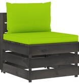 VidaXL 10-delige Loungeset met kussens grijs geïmpregneerd hout