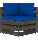 VidaXL 10-delige Loungeset met kussens grijs geïmpregneerd hout