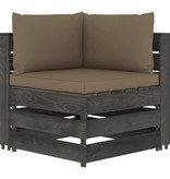 VidaXL 10-delige Loungeset met kussens grijs geïmpregneerd hout