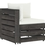 VidaXL 10-delige Loungeset met kussens grijs geïmpregneerd hout