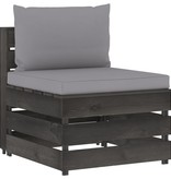 VidaXL 10-delige Loungeset met kussens grijs geïmpregneerd hout