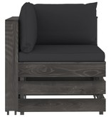 VidaXL 8-delige Loungeset met kussens grijs geïmpregneerd hout