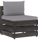 VidaXL 8-delige Loungeset met kussens grijs geïmpregneerd hout
