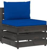 VidaXL 9-delige Loungeset met kussens grijs geïmpregneerd hout