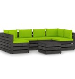 VidaXL 7-delige Loungeset met kussens grijs geïmpregneerd hout