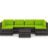 VidaXL 7-delige Loungeset met kussens grijs geïmpregneerd hout