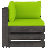 VidaXL 7-delige Loungeset met kussens grijs geïmpregneerd hout