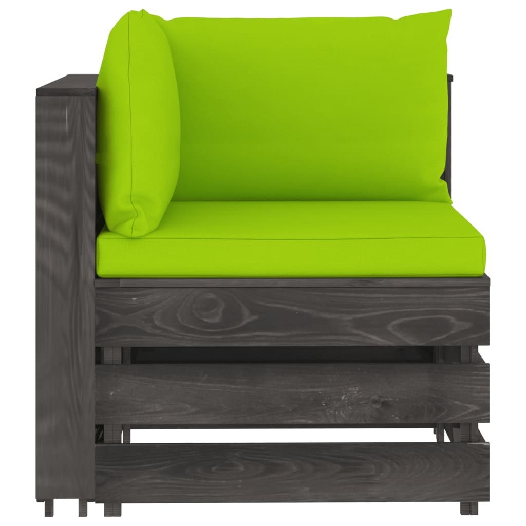 VidaXL 7-delige Loungeset met kussens grijs geïmpregneerd hout