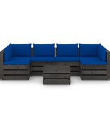 VidaXL 7-delige Loungeset met kussens grijs geïmpregneerd hout