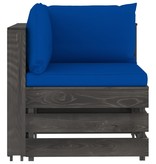 VidaXL 7-delige Loungeset met kussens grijs geïmpregneerd hout