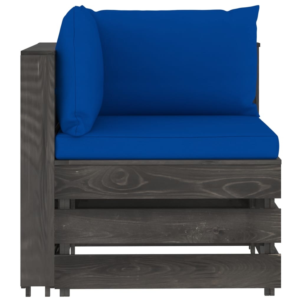 VidaXL 7-delige Loungeset met kussens grijs geïmpregneerd hout