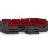 VidaXL 7-delige Loungeset met kussens grijs geïmpregneerd hout