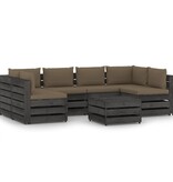 VidaXL 7-delige Loungeset met kussens grijs geïmpregneerd hout