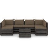 VidaXL 7-delige Loungeset met kussens grijs geïmpregneerd hout
