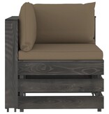 VidaXL 7-delige Loungeset met kussens grijs geïmpregneerd hout