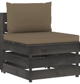 VidaXL 7-delige Loungeset met kussens grijs geïmpregneerd hout