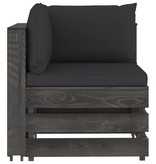 VidaXL 7-delige Loungeset met kussens grijs geïmpregneerd hout