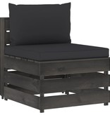 VidaXL 7-delige Loungeset met kussens grijs geïmpregneerd hout