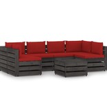 VidaXL 7-delige Loungeset met kussens grijs geïmpregneerd hout