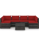 VidaXL 7-delige Loungeset met kussens grijs geïmpregneerd hout