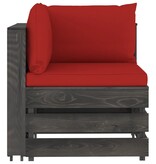 VidaXL 7-delige Loungeset met kussens grijs geïmpregneerd hout