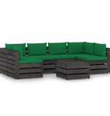 VidaXL 7-delige Loungeset met kussens grijs geïmpregneerd hout