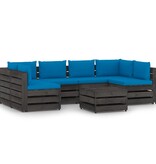 VidaXL 7-delige Loungeset met kussens grijs geïmpregneerd hout