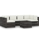 VidaXL 7-delige Loungeset met kussens grijs geïmpregneerd hout