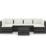 VidaXL 7-delige Loungeset met kussens grijs geïmpregneerd hout