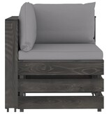 VidaXL 7-delige Loungeset met kussens grijs geïmpregneerd hout