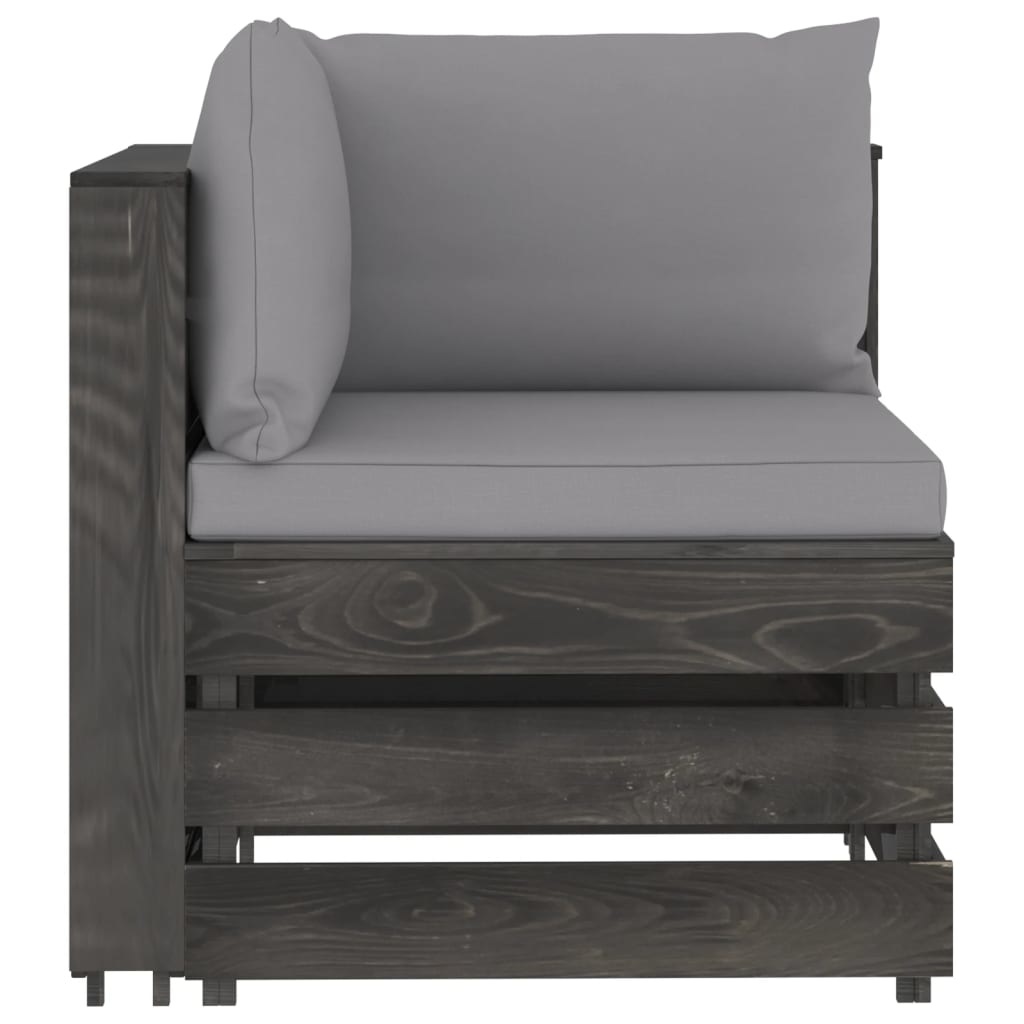 VidaXL 7-delige Loungeset met kussens grijs geïmpregneerd hout