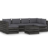 VidaXL 7-delige Loungeset met kussens grijs geïmpregneerd hout