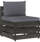 VidaXL 7-delige Loungeset met kussens grijs geïmpregneerd hout