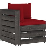 VidaXL 7-delige Loungeset met kussens grijs geïmpregneerd hout