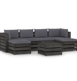 VidaXL 7-delige Loungeset met kussens grijs geïmpregneerd hout