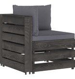 vidaXL 7-delige Loungeset met kussens grijs geïmpregneerd hout