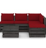 VidaXL 6-delige Loungeset met kussens grijs geïmpregneerd hout