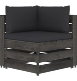VidaXL 6-delige Loungeset met kussens grijs geïmpregneerd hout