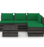 VidaXL 6-delige Loungeset met kussens grijs geïmpregneerd hout