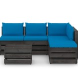 VidaXL 6-delige Loungeset met kussens grijs geïmpregneerd hout