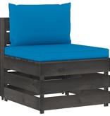 VidaXL 6-delige Loungeset met kussens grijs geïmpregneerd hout