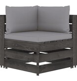 VidaXL 6-delige Loungeset met kussens grijs geïmpregneerd hout