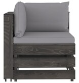 VidaXL 6-delige Loungeset met kussens grijs geïmpregneerd hout